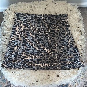 Velvet cheetah skirt